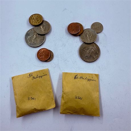 2 BU 1958 Philippines Coin Sets