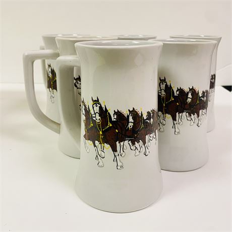 6 Budweiser Mugs