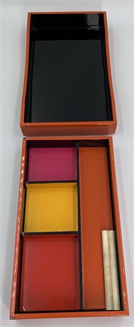 Irvin & Co. Japanese Lacquerware Pop Art Cigarette Storage Box