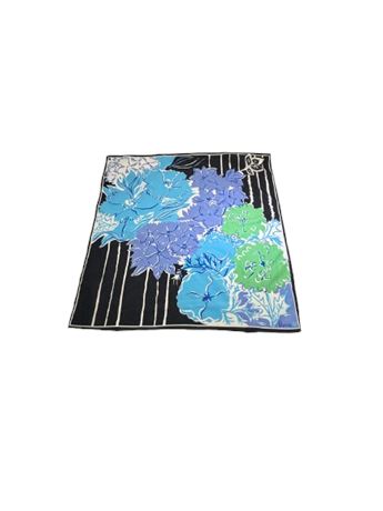 1960's Vera Neumann Black with Flowers Scarf