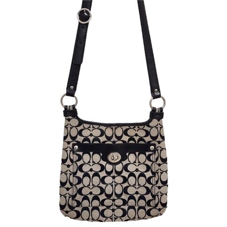 Coach Penelope Signature Monogram Jacquard Hobo Crossbody