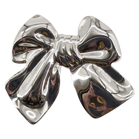 Vintage Silver Plated Bow Brooch
