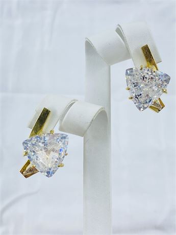 Vtg 20.3g 18k Gold Earrings