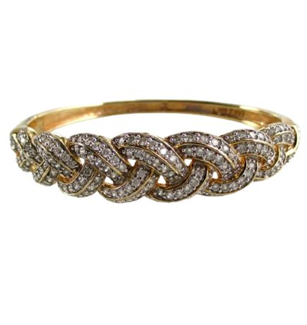 Victoria Wieck Vermeil 925 Absolute Braided Bangle Bracelet