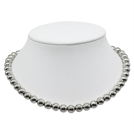 Vintage NAPIER Silver Tone Chain Strung Bead Necklace