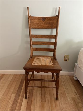 Oak Cane Seat Chair First of Two Available