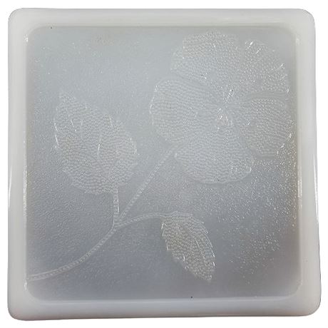 Vintage Floral Milk Glass Trivet