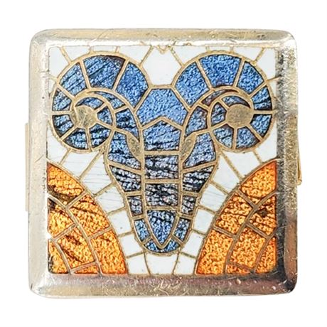 Vintage KINNEY CO. Cloisonne Goat Tie Clip