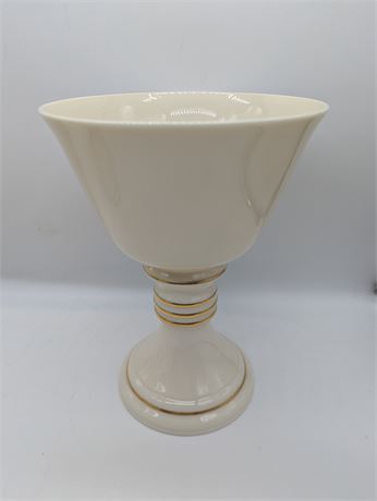 Lenox USA Cream Chalice Vase 24k gold trim