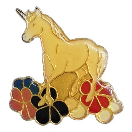 Vintage Unicorn Enamel Lapel Pin