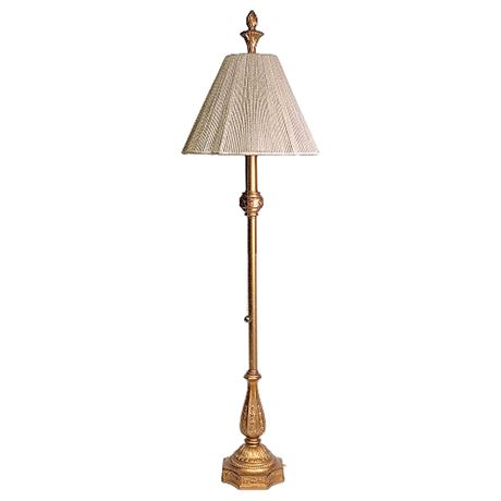 38 Inch Gold Tone Buffet Lamp w/ String Shade