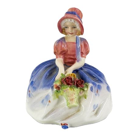Vintage Royal Doulton Porcelain "Monica" Sitting Lady Figurine