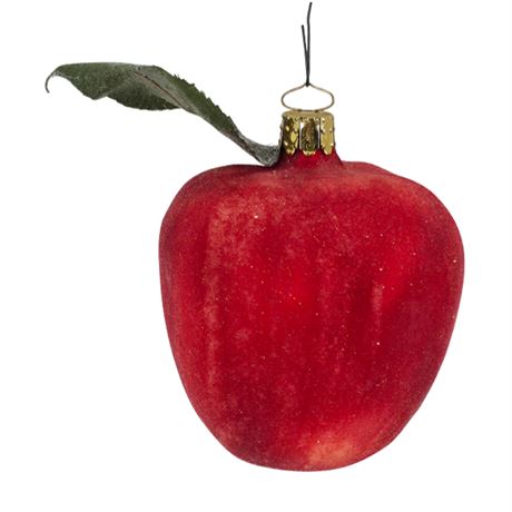 3" Vintage Sugared Glass Apple Ornament