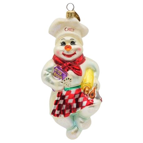 Christopher Radko "Frosty Shake N' Bake" Snowman Chef Ornament