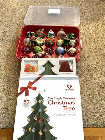 Christmas Bulbs & New Classic Table Top Tree