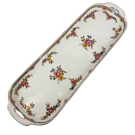 Antique M Z Austria Porcelain Oblong Serving Dish with Handles