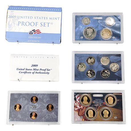 2009 US Mint Proof Set w/ State Quarter, Presidential Dollar & Lincoln Cents