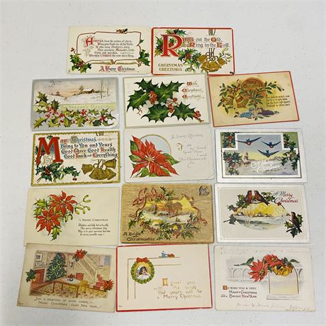 Antique Christmas Postcard Lot