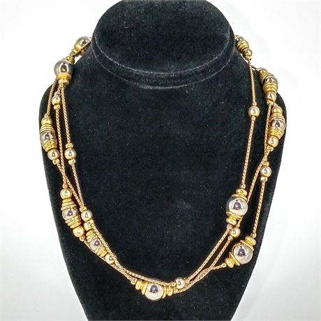 Gold-tone and Silver-tone Elegant Long Chain Necklace