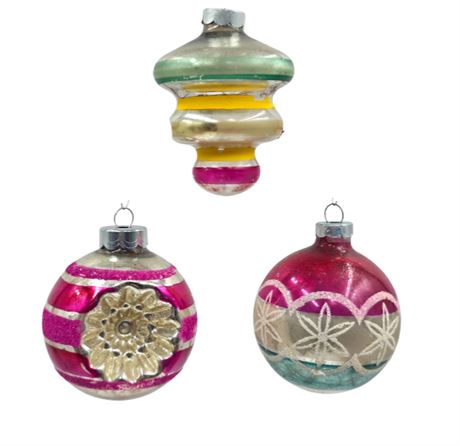 Three Large Shiny Brite Ornaments