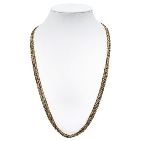 Vintage 25" Triple Strand Gold Tone Chain Necklace