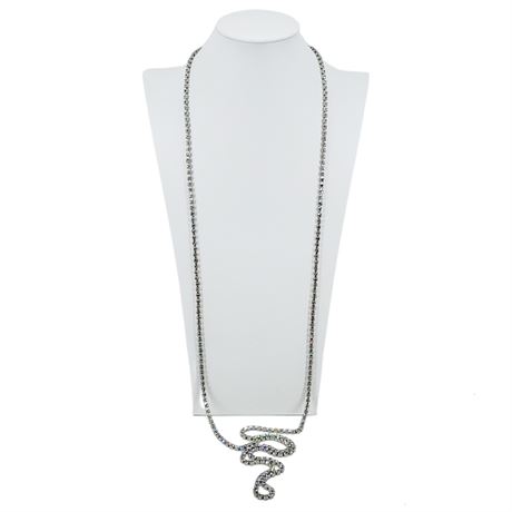 Vintage 60 Inch Prong Set Rhinestone Necklace