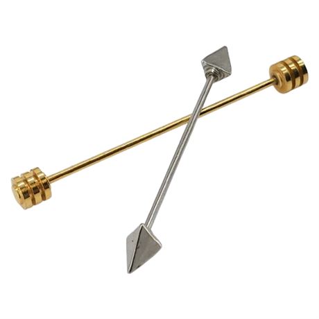 Two Vintage Collar Bars (Or Barbell Piercing Jewelry)