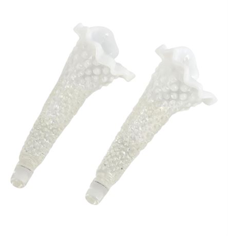 VTG Fenton Opalescent Hobnail, Epergne Horns