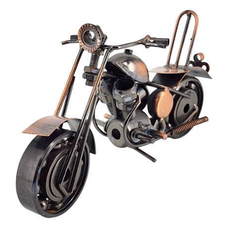 Miniature Motorcycle Model Replica Made From Parts