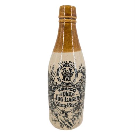 Antique Christian Morleins Old Jug Lager Stoneware Beer Bottle.