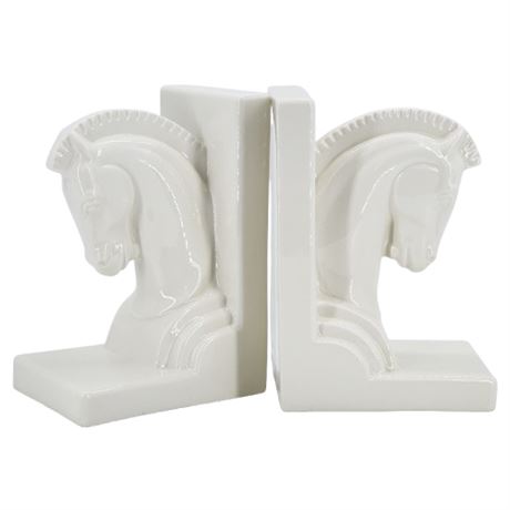 Vintage 1937 Lenox Porcelain Trojan Horse Bookends
