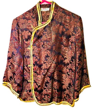 Vtg Solz Squirrel Satin Asian Jacket