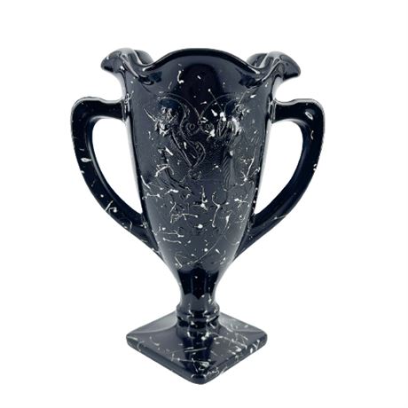 Vintage L.E. Smith Black Amethyst Glass Vase