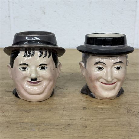 Laurel & Hardy Toby Style Jugs - Hand Painted