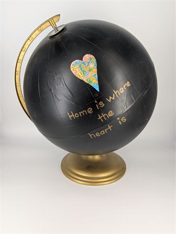 16" OAK Ohio Home is Where the Heart is Vtg Globe
