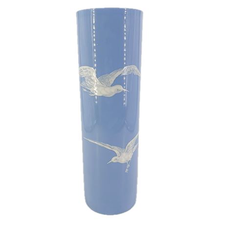 Vintage Lenox Blue Seagull Cylinder Vase