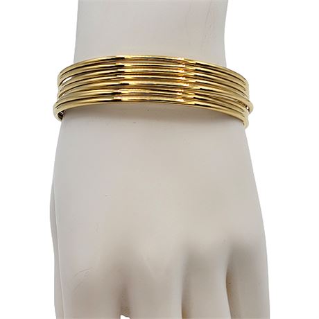 Set of 8 Gold Tone Wire Bangles