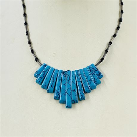 Vtg Southwest Turquoise + Sterling Necklace