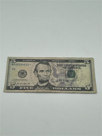 2013 $5 Star Note - MD00304622