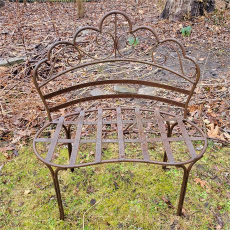 Wrought Iron Kidney Bench