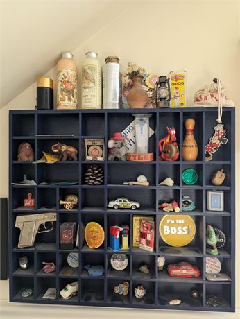 Large Wall Shelf w/ All Collectibles on the Shelves