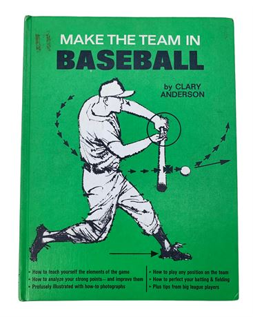 1972 Make the Team in Baseball Instructional Hardback Book
