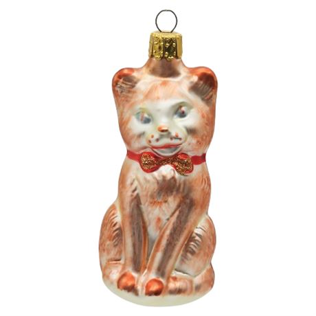 Inge Glas of Germany Fine Blown Glass Kitty Ornament