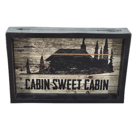Cabin Sweet Cabin Metal Edge Framed
