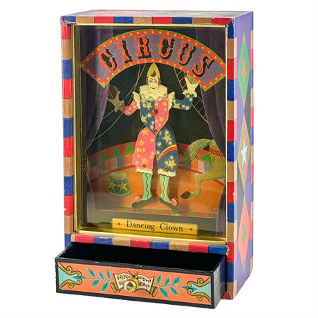 Trifles Japan Vintage Koji Murai Dancing Clown Shadowbox Music Box