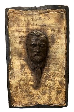 Giuseppe Verdi Dimensional Bust Musical Composer Wall Plaque