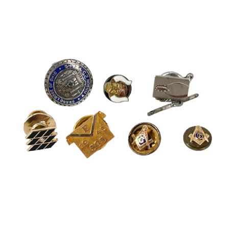 Lot of Gold & Sterling Commemorative Pins