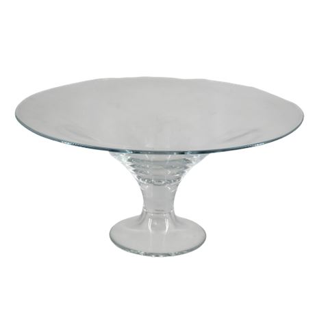 Pedestal Display 13.5" Bowl Clear Glass