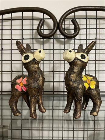 Vintage Pair of Ceramic Donkey Figures