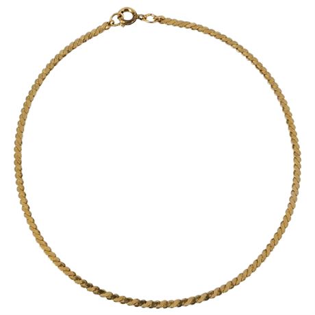 Vintage Gold Tone 9" Serpentine Chain Ankle Bracelet